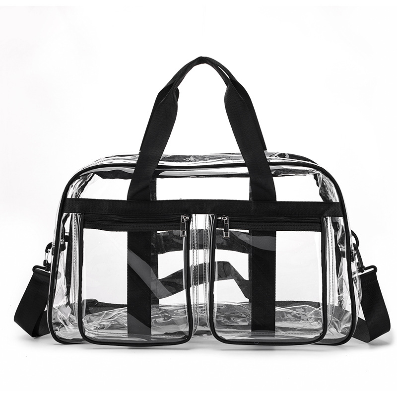 PVC Transparent Travel Bag Women's Large Capacity Backpack Men's Fashionable Personalized Backpack Fully Transparent Waterproof Student Schoolbag 40 Silk