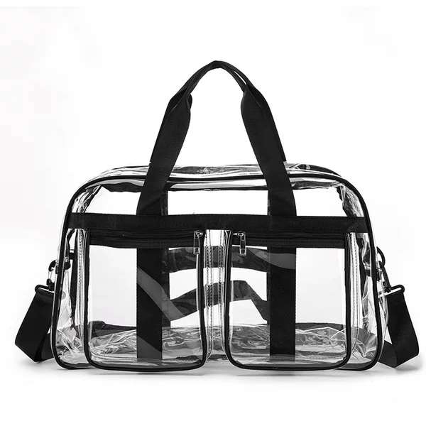 PVC Transparent Travel Bag Women's Large Capacity Backpack Men's Fashionable Personalized Backpack Fully Transparent Waterproof Student Schoolbag 40 Silk
