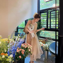 云雾流沙2.0 桑蚕丝欧根纱炒色大摆仙女衬衫连衣裙