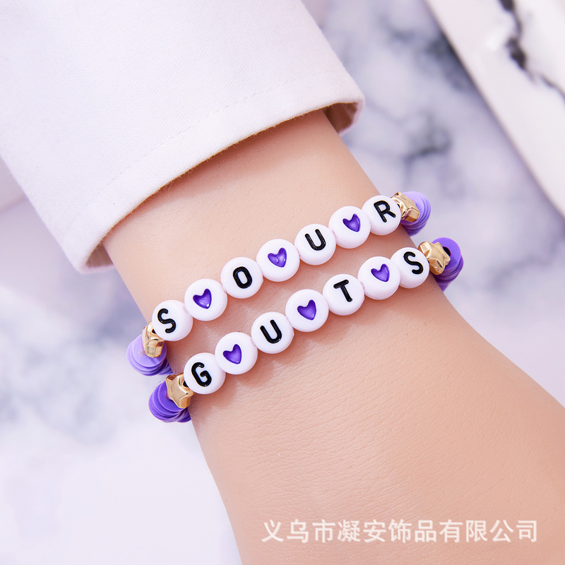 Livia RODRIGO album Purple soft pottery bracelet suit OLIVIA RODRIGO fan bracelet