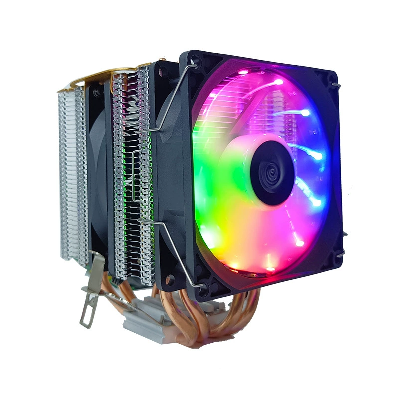 Радиатор CPU с 4 тепловыми трубками, двойная башня, двойной вентилятор, чистая медь, 9 см RGB вентилятор, поддержка платформы AMD