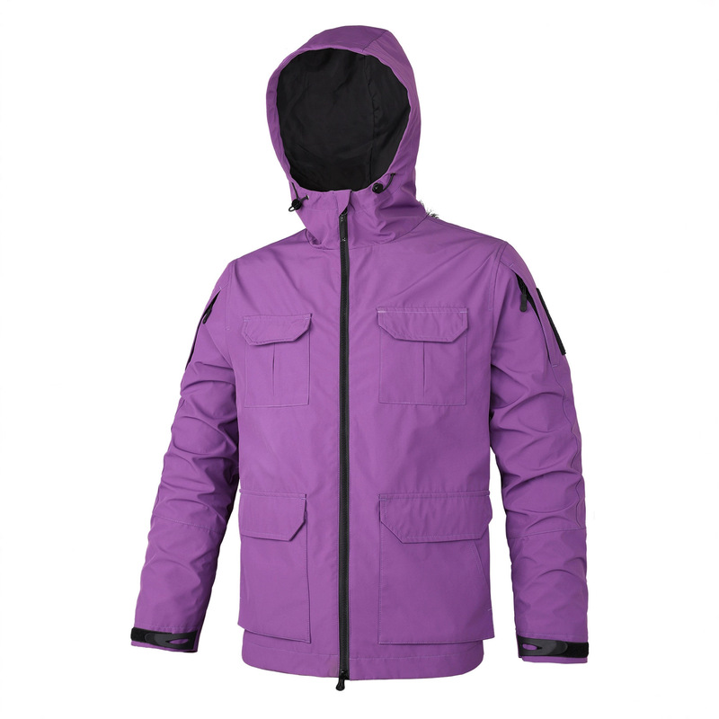 2025 Autumn and Winter Men's Casual Hooded Multi-Pocket Jacket Practical Coat Fashion Cuffed Trench Coat Trend