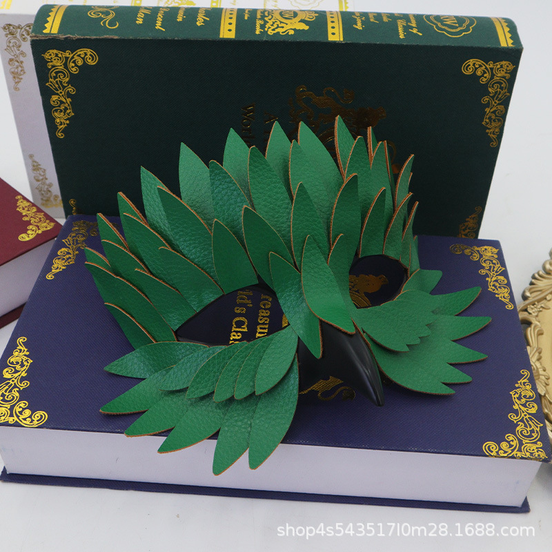 Halloween transfronterizo nueva máscara de plumas de boca de pájaro mitad cara cosplay accesorios de vestuario máscara de baile de maquillaje mujer