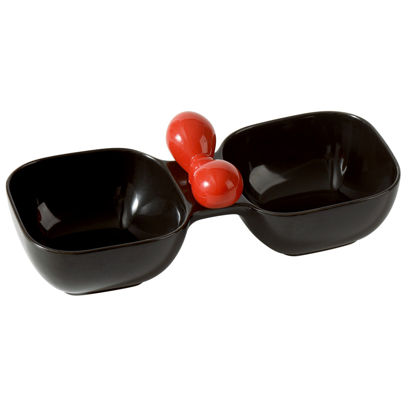 Cerámica cachorro tazón para gatos tazón para gatos tazón para mascotas tazón de agua tazón para bocadillos enlatados tazón doble en uno