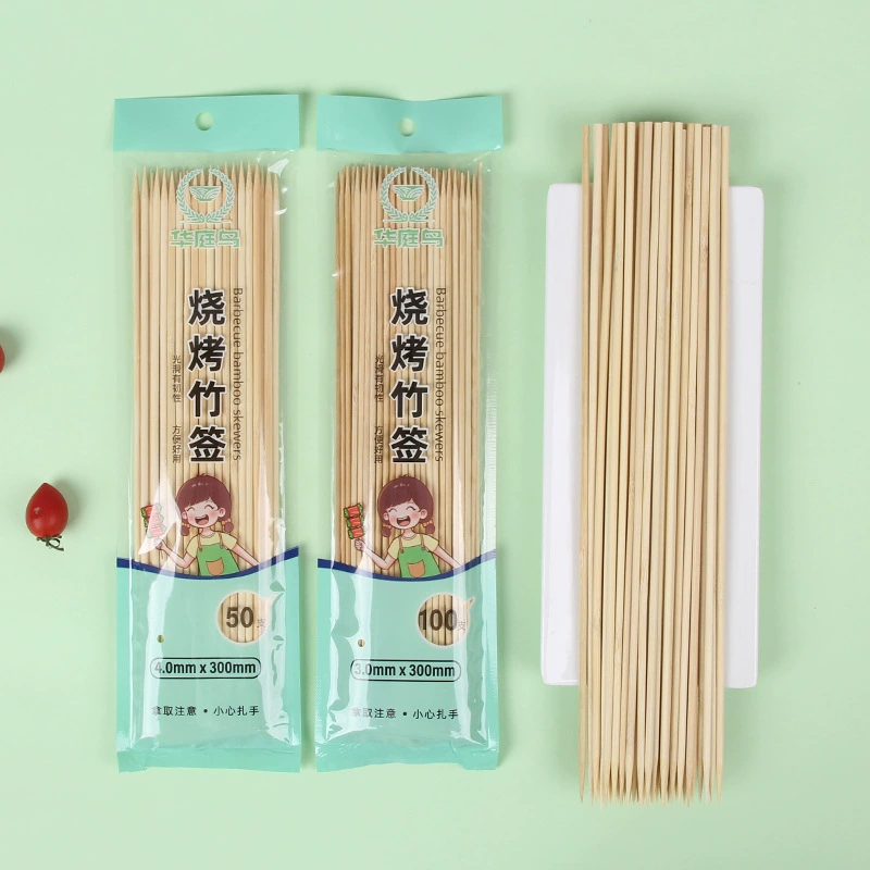 Одобные bamboo-барбекю шампуры, многоразмеры 2.5/3/4 мм × 25–40 см, упаковано 50–100 шт