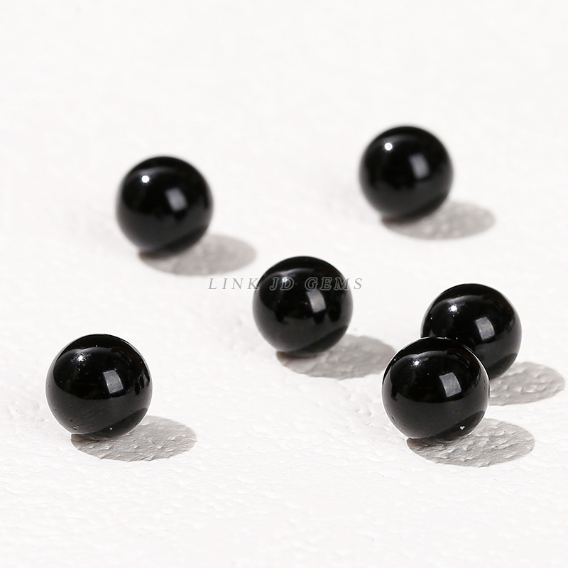 Jingdian jewelry natural obsidian non-porous beads diy jewelry accessories loose beads round beads semi-finished products accessories wholesale