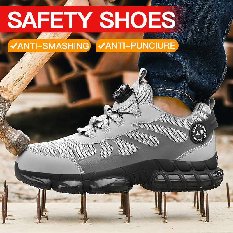 Chaussures de travail spéciales pour hommes, anti-écrasement et anti-perforation, résistantes à l'usure, antidérapantes, légères, respirantes, embout en acier, sécurité au travail_voghion.com