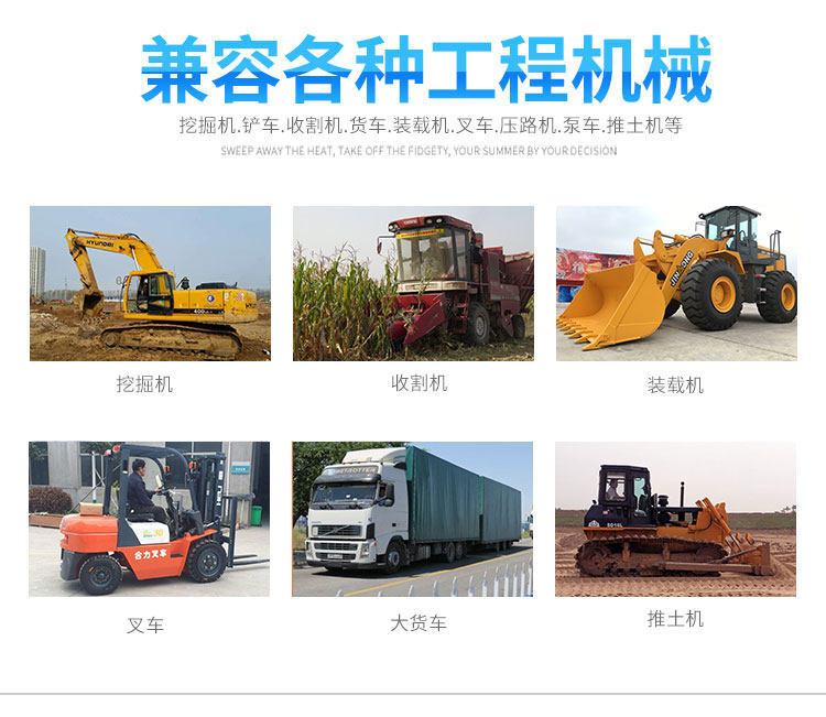 Construction Vehicle Forklift Fan 12V Powerful Cooling 24V High-Power Excavator Small and Large Truck Car-Mounted Electric Fan