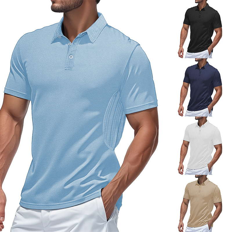 Nueva Camiseta Polo de Verano para Hombre, Estilo Europeo y Americano, de Algodón Perlado, Cuello Solapa Moderno, Corte Holgado Informal, Color Sólido, Manga Corta