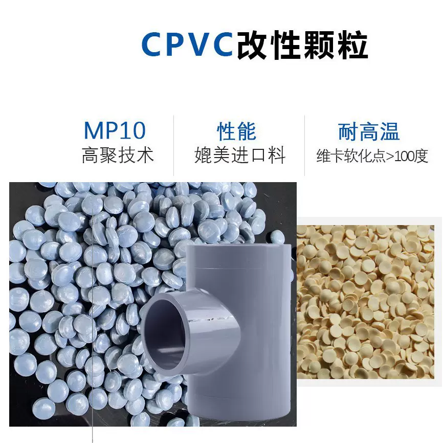 工厂直销cpvc原料 防火耐高温耐寒耐腐蚀耐强酸强碱cpvc管件专用