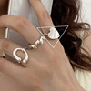 One size brand retro ring, silver 925 sample, internet celebrity, European style, on index finger