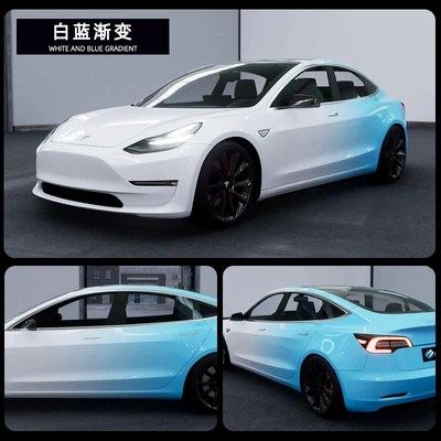 Factory wholesale PET car color Automotive Film - specifications-152x18m-pet-white-blue-gradient