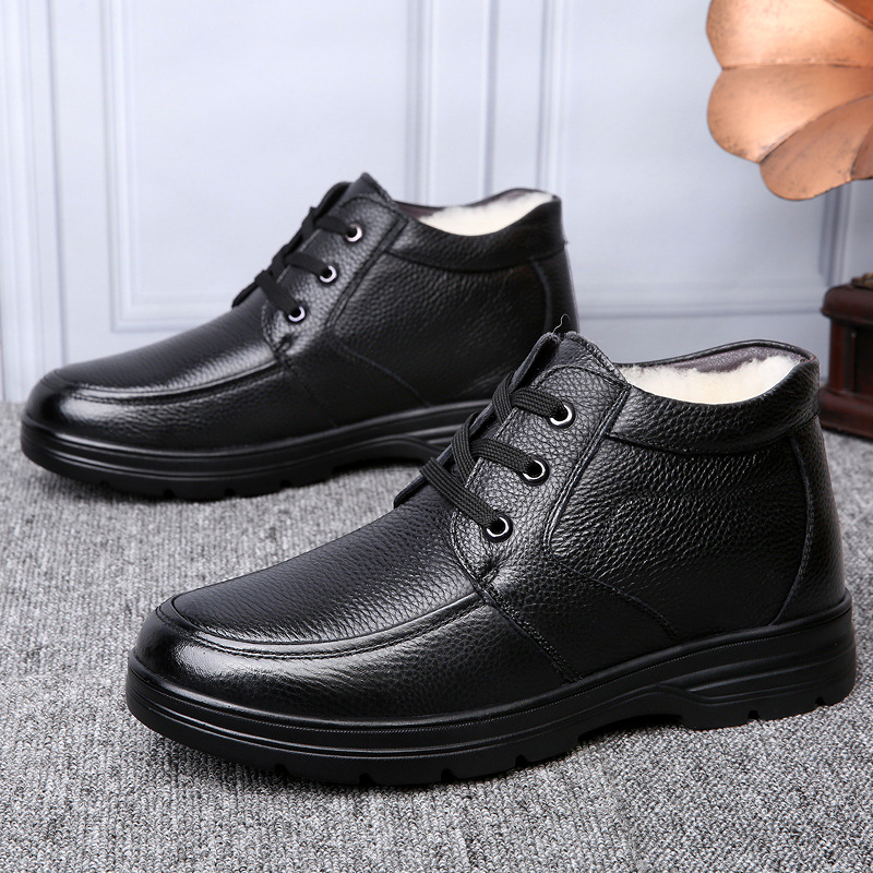 冬季特大碼男士棉鞋46大號爸爸鞋高幫男鞋47保暖加絨大皮牛皮48碼