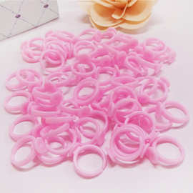 儿童戒指配件塑料戒指圈可爱粉色戒指手工材料diy指环批发