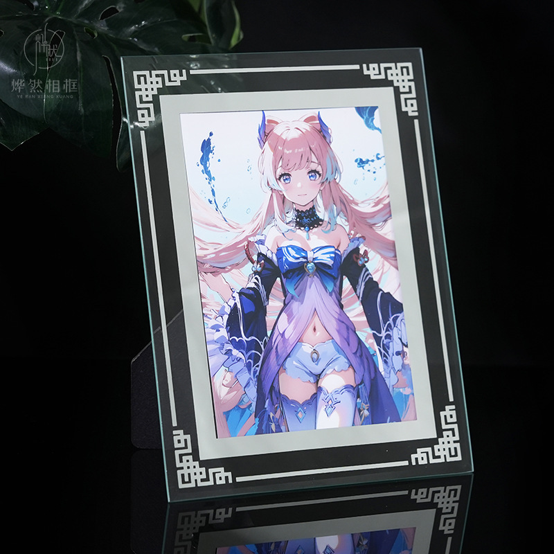 二次元 6inch 7inch ガラスフォトフレーム空フレームハイエンド 5inch アニメクリスタルテーブルインスタイルデスクトップフォトフレーム|undefined