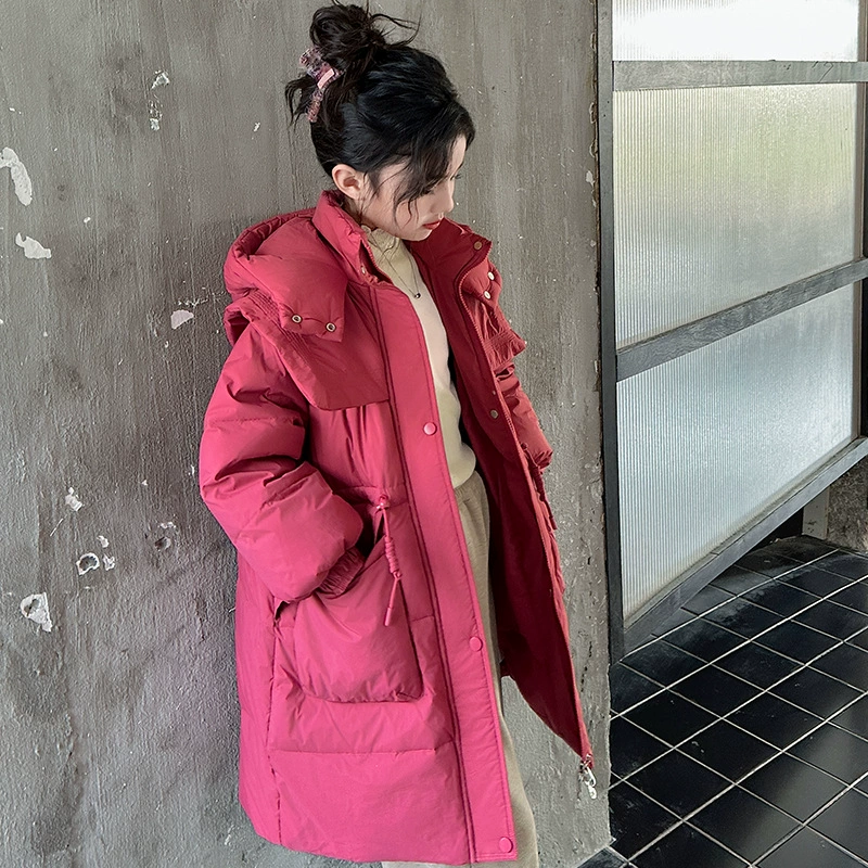 Brace, long hoody, keep warm winter down jacket, for teenagers, increased thickness, mid-length, western style