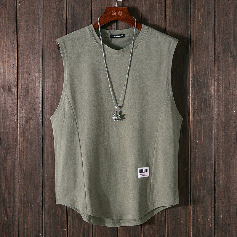 Teenage Men's Cotton Sleeveless T-Shirt 2026 Summer New Style Loose Vest Trendy Sports Casual Tank Top Teenage Men's Cotton Sleeveless T-Shirt 2026 Summer New Style Loose Vest Trendy Sports Casual Tank Top