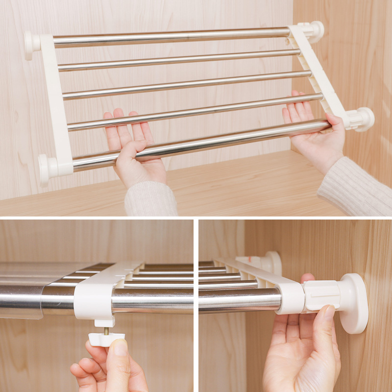 Armario partición en capas estante retráctil baño cocina partición compartimiento de almacenamiento gabinete sin perforaciones sub-estante