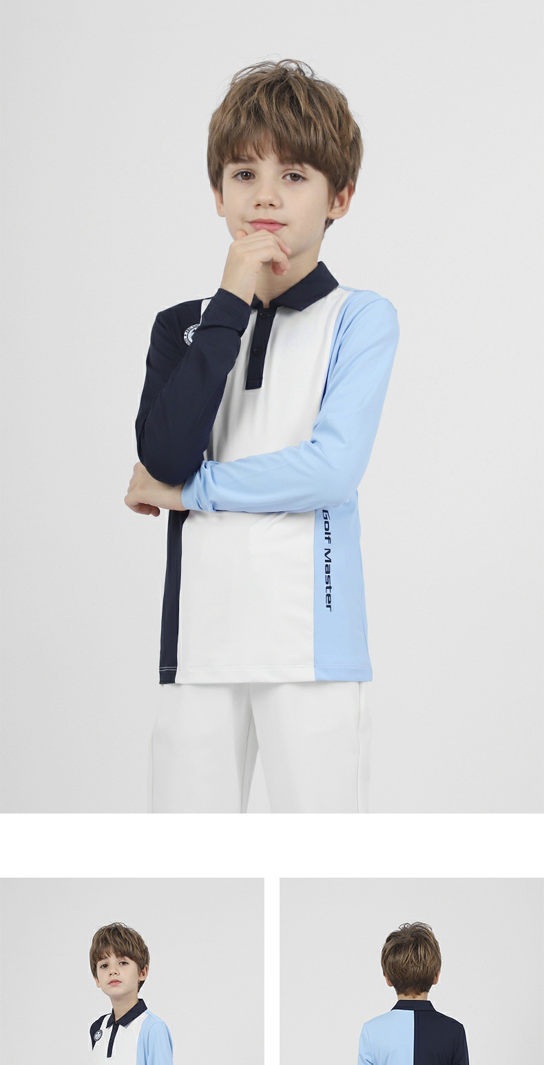 Áo thun dài tay golf trẻ em PGM – chất liệu polyester co giãn, ấm áp, thoải mái — YF493-màu xanh nhạt, YF493-màu xanh lá cây, YF493-màu đỏ chi tiết 7