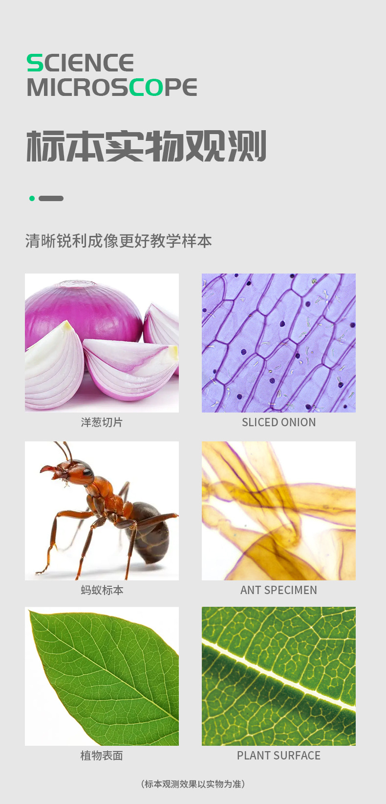 新款儿童显微镜玩具套装高清1200倍光学显微镜小学生科学实验教具详情9