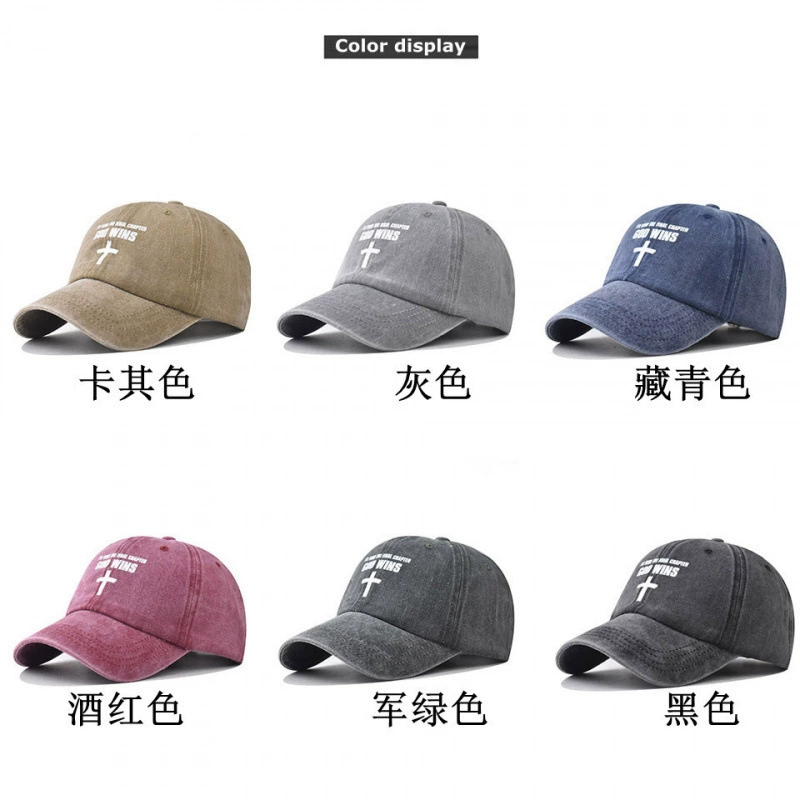 Летняя хлопковая бейсболка с эффектом потертости и принтом креста, унисекс, для мужчин и женщин, для активного отдыха, 2025 год
