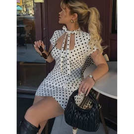 X 89007 French Polka Dot Slip Dress 法式波点吊带裙