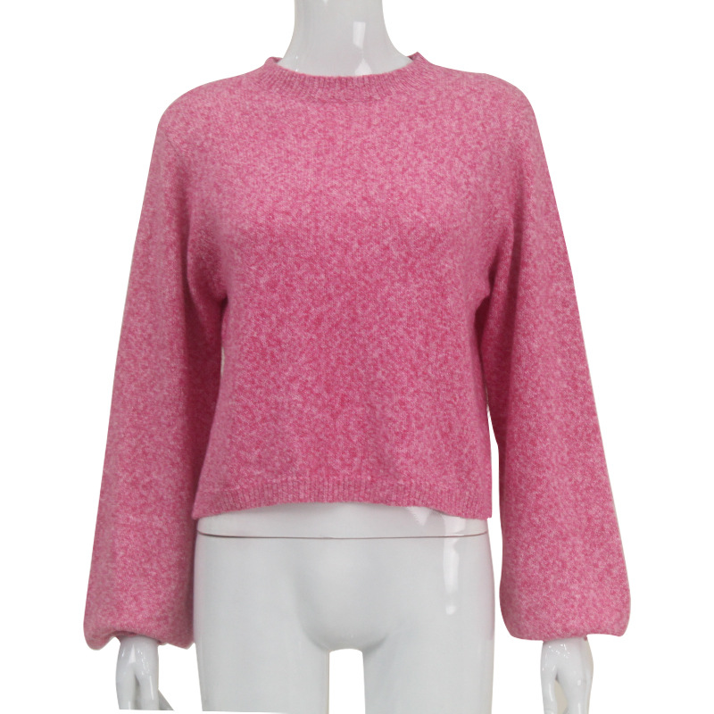 Suéter de punto con cordones en la espalda, estilo europeo y americano, para otoño e invierno, cuello redondo, manga larga, sexy, corto y versátil, top para chicas modernas