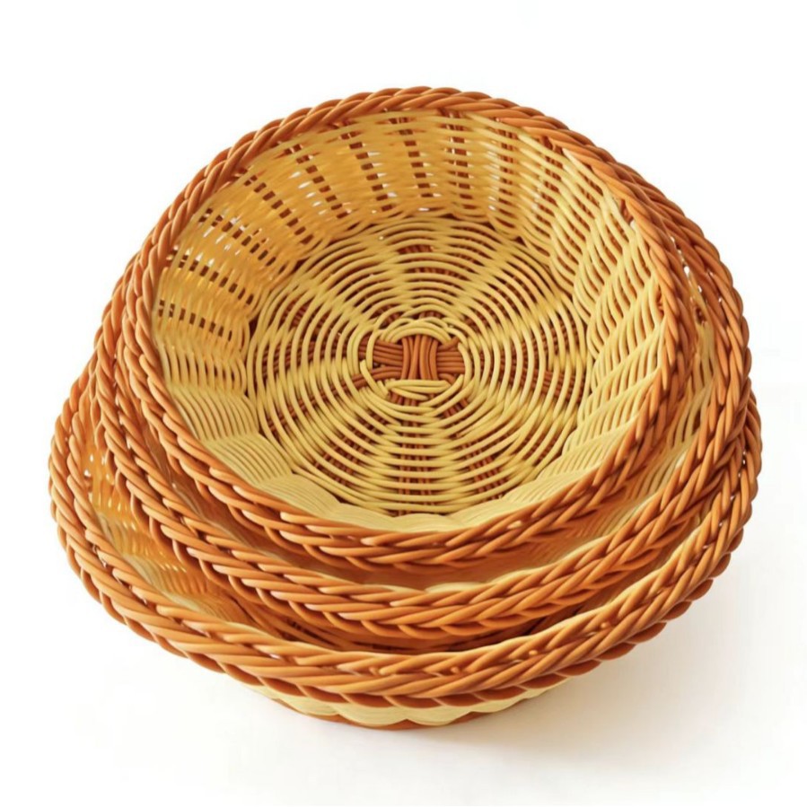Handwoven Rattan Storage Basket With Lid And Inner Lining Handle_voghion.com