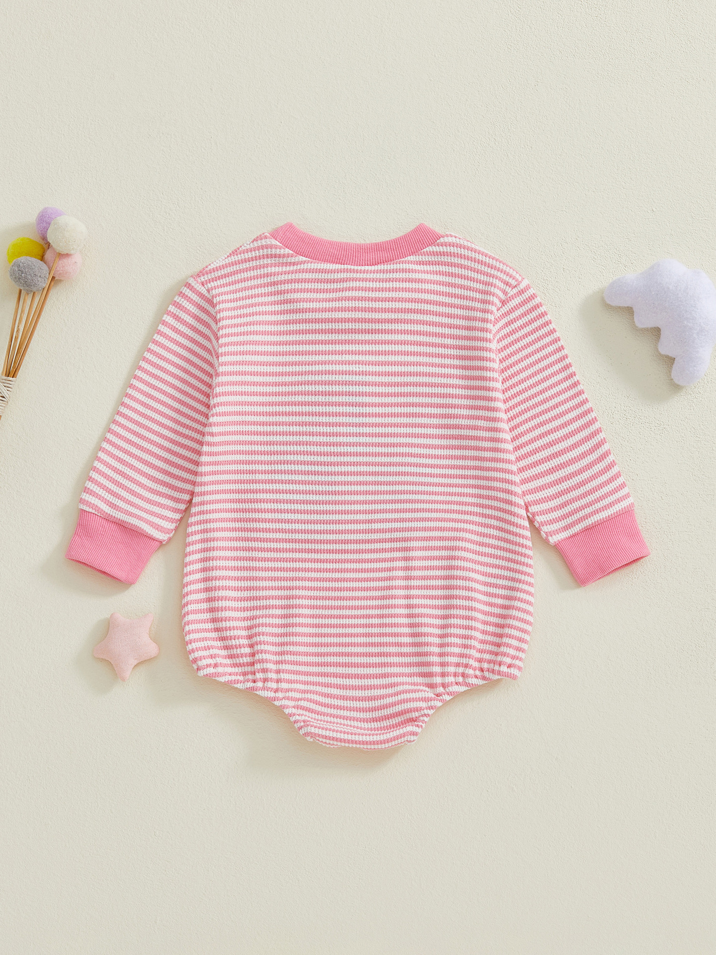 Grenouillère sweatshirt à texture gaufrée pour bébé fille_voghion.com