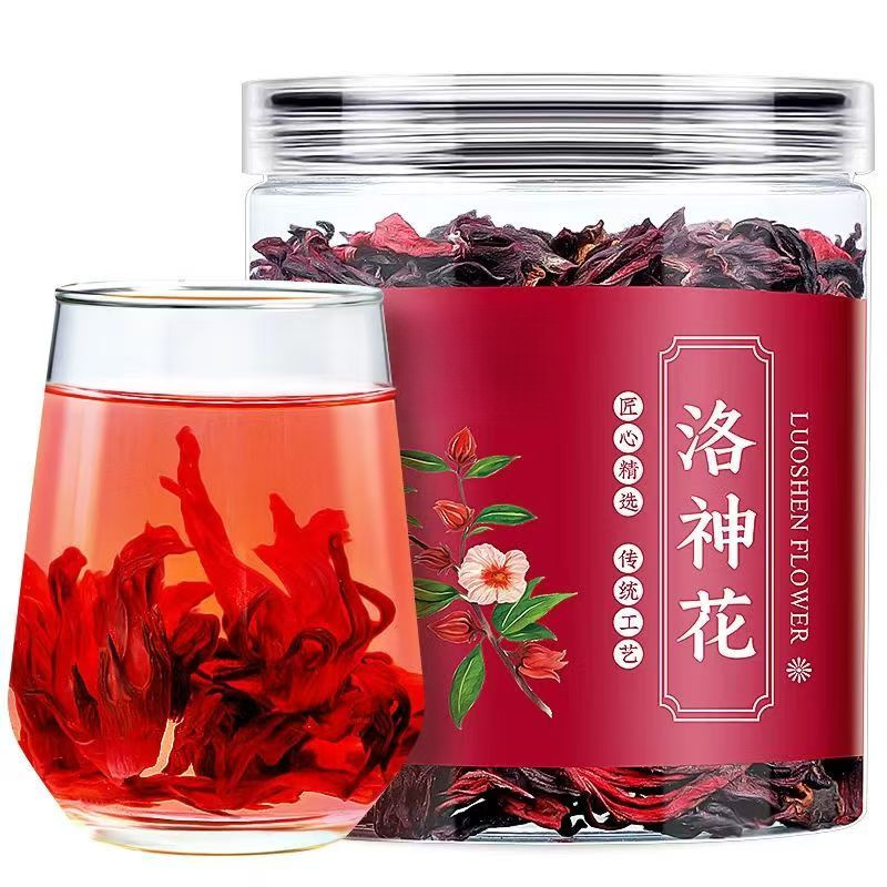 Dried Roselle Hibiscus Flower Tea Luo Shen Hua Sun Dried Loose Herbal Flowers for Daily Infusions in use