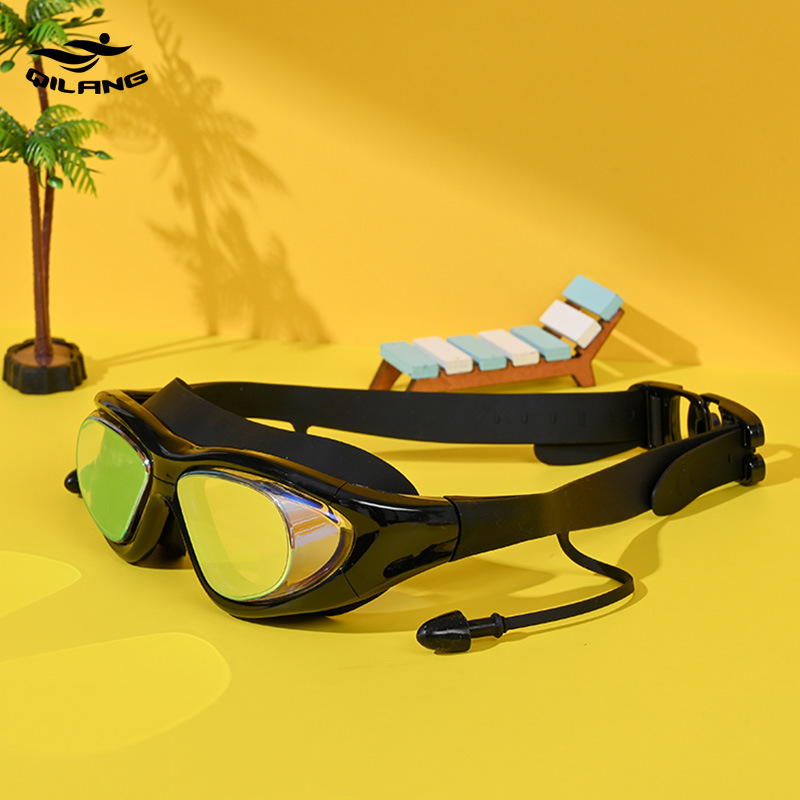 Lentes de natación para adulto con tapones para oídos de PC antivaho para natación
