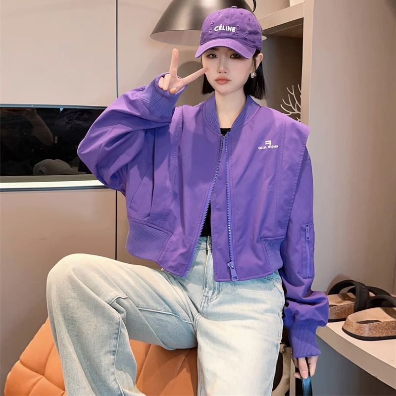 飞行员夹克棒球服女短款欧货2025春秋新款美式休闲上衣冲锋衣外套|undefined