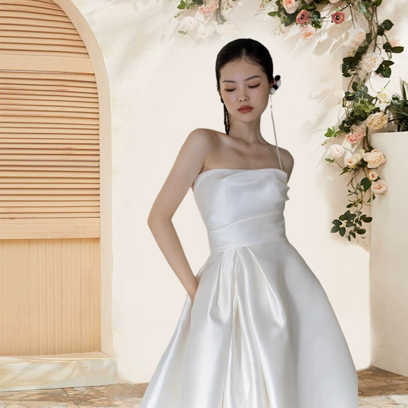 Корсажная топик (Tube top) платье для невесты, оптовая торговля, французский стиль