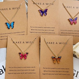 Bohemian alloy butterfly pendant necklace AliExpress pendant suit clavicle chain necklace