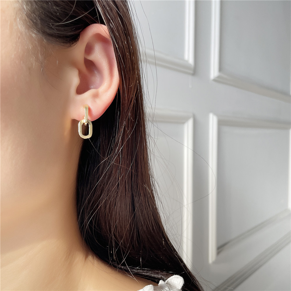 Simple Earrings Texture Hip Hop Earrings Personality Retro Geometric Earrings display picture 6