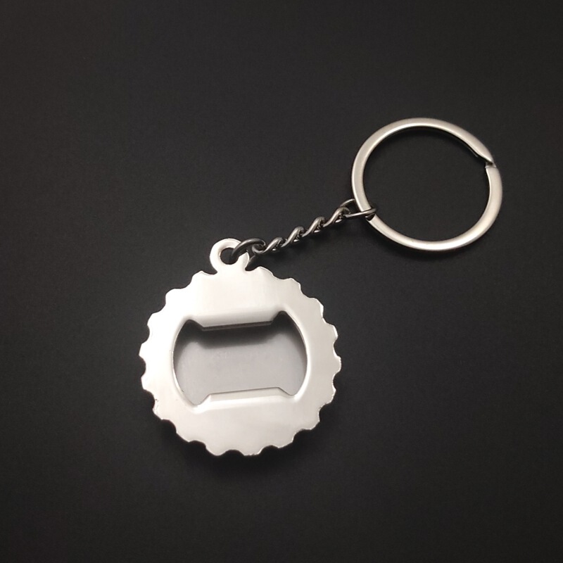 [Jia Yi] metal bottle cap shape beer cap bottle opener zinc alloy bottle opener keychain laser glue drop
