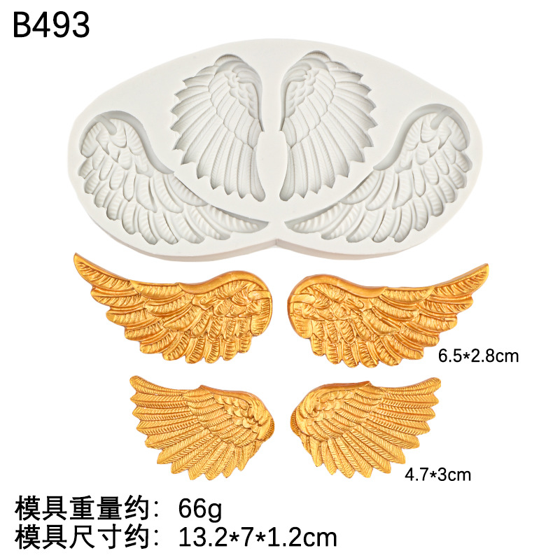 Alas de ángel, fondant, pastel de chocolate, decoración, pegamento hecho a mano, botón de lazo, molde de silicona de angelito