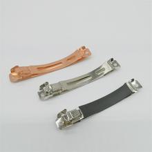 韩版8CM两片卷边DIY套皮防滑弹簧夹蝴蝶结底夹马尾夹发饰配件批发