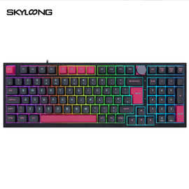 适用Skyloong小呆虫GK980 RGB 光轴USB PBT双色闭口键帽机械键盘