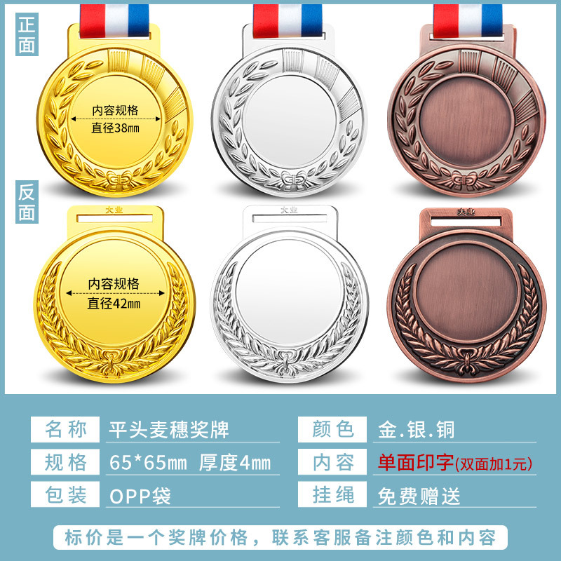 Medalla Conmemorativa Deportiva de Aleación de Zinc Personalizable Chapado en Oro image 28