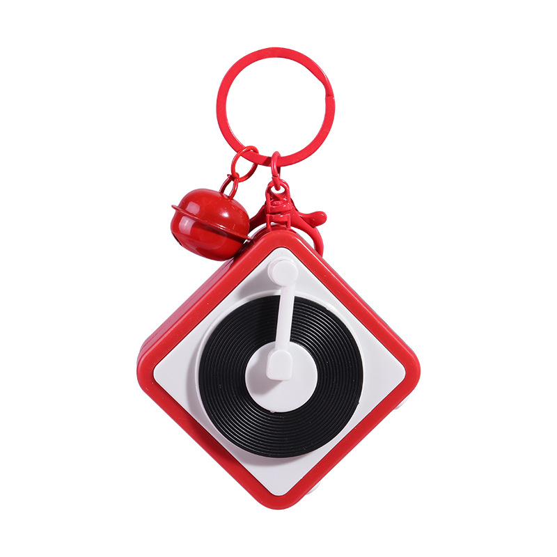 Creativo retro grabadora de voz colgante descompresión caja de música juguete bolso de niña llavero colgante juguete pequeño