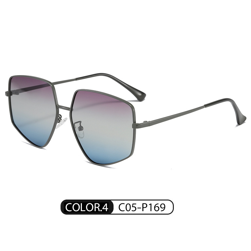 Nuevas gafas de sol de moda de mujer de gran marco gafas de sol lisas LS317 transmisión en vivo recomendar metal gafas de sol polarizadas de todo fósforo
