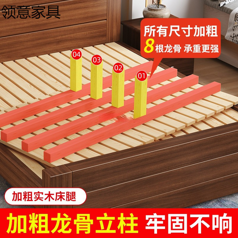 中式实木床1.8米加厚双人床经济型简约家用1.5米单人床1.2m出租房|undefined