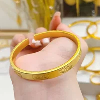 Браслет производителя Lotus Fortune Ancient Heritage Sand Gold Открытый браслет Женский стиль Ретро Квадратный браслет Прямые продажи