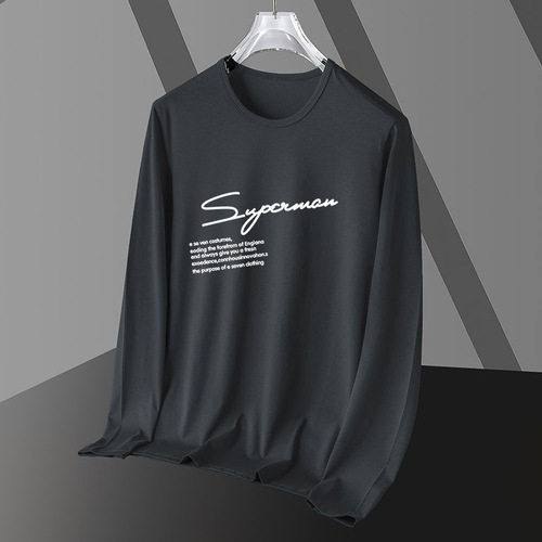 Wow Quick Return Spring and Autumn Season Hip-Hop Round Neck Quick-Dry Slimming Casual Men's Versatile Sport Print Top Underwear