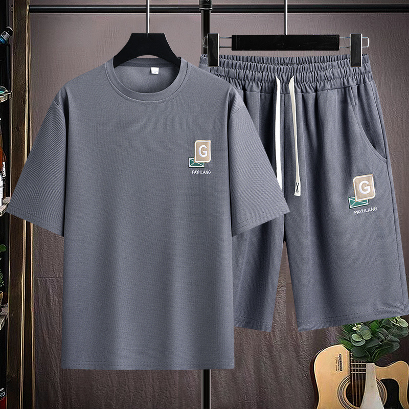 Men's Quick-Dry Short Sleeve T-Shirt And Shorts Set Breathable Summer Sportswear Casual Comfort Fit Outfit_viptrois.com