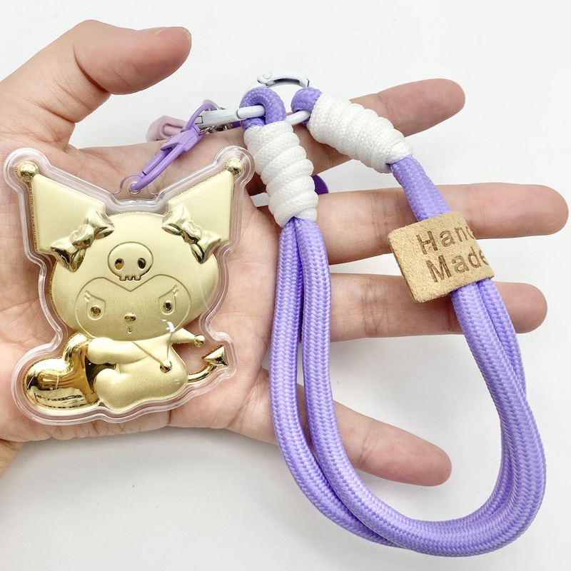 水貝人気ラブブゴールドキーホルダー LABUBU バッグペンダントパンダペンダント携帯電話チェーン漫画卸売|undefined