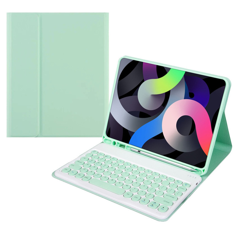 Suitable for Samsung S9Fe Tablet Bluetooth Keyboard S6Lite Protective Case Magnetic Suction T500 Leather Case A8 Pen Slot Silicone Round