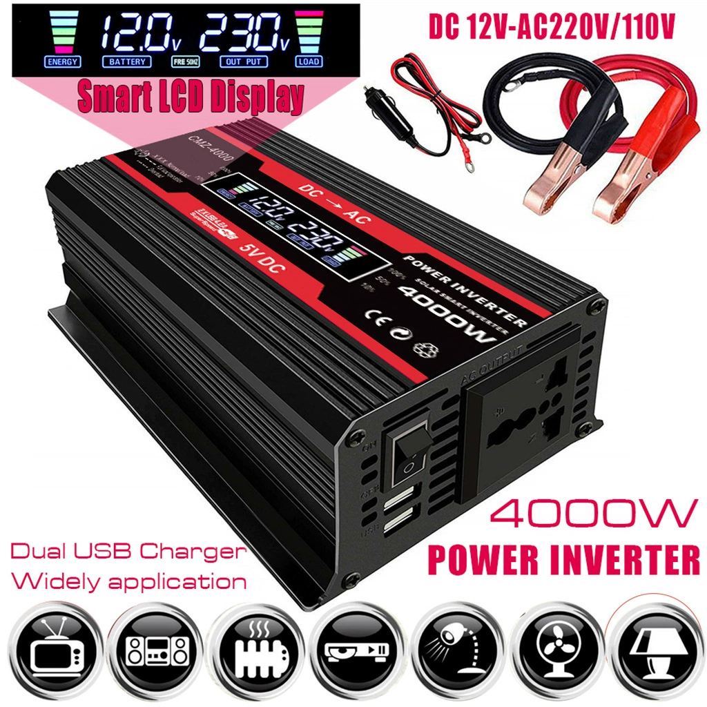 Инвертор мощности Zhizun/Kaixuan 300W, DC 12V в AC 220V и 110V, модифицированная синусоида, цветной дисплей, двойной USB 4.2A