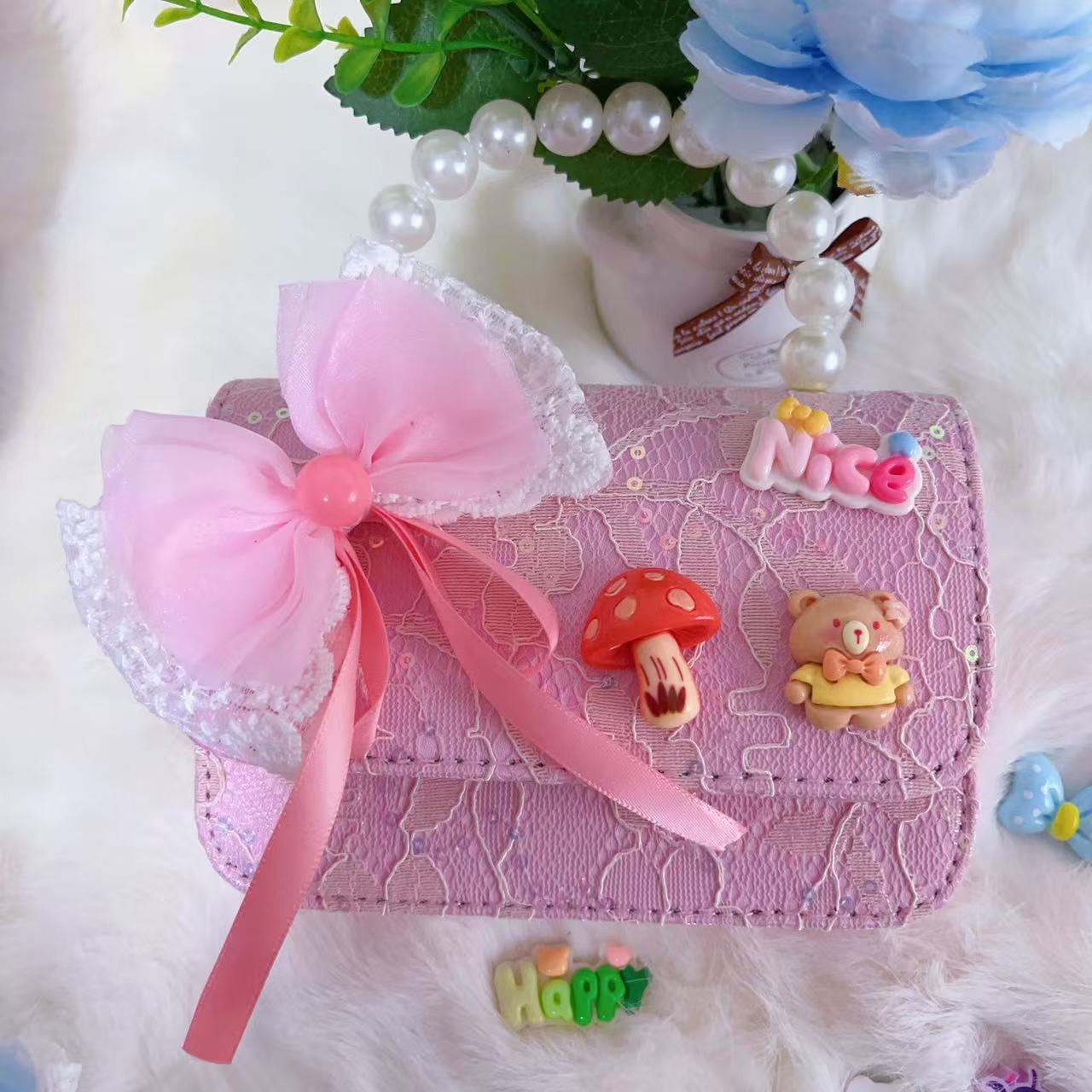 Bagos de hombro para niños primavera y verano frescos bolsos de perlas para niñas Aisha pequeña princesa bolsos de mochila de estilo extranjero